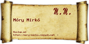 Móry Mirkó névjegykártya